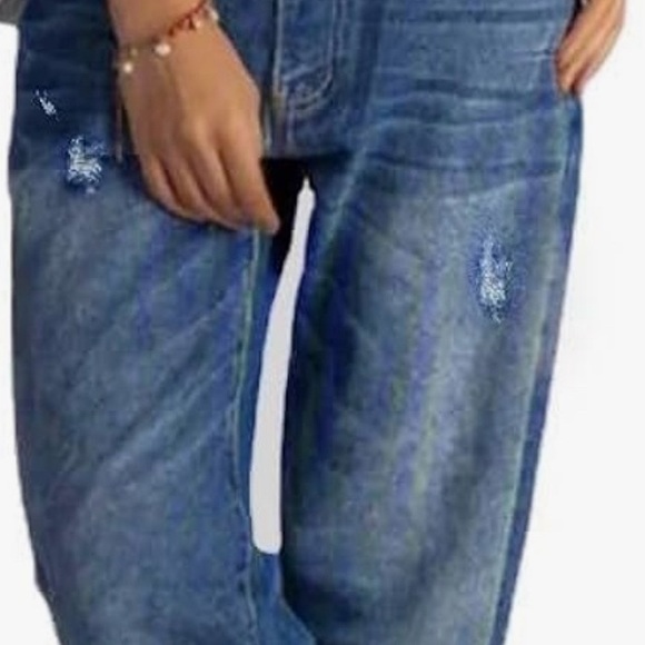 Akivide Women's High Waisted Straight Leg Jeans Boyfriend Loose Denim Jeans - Picture 2 of 3